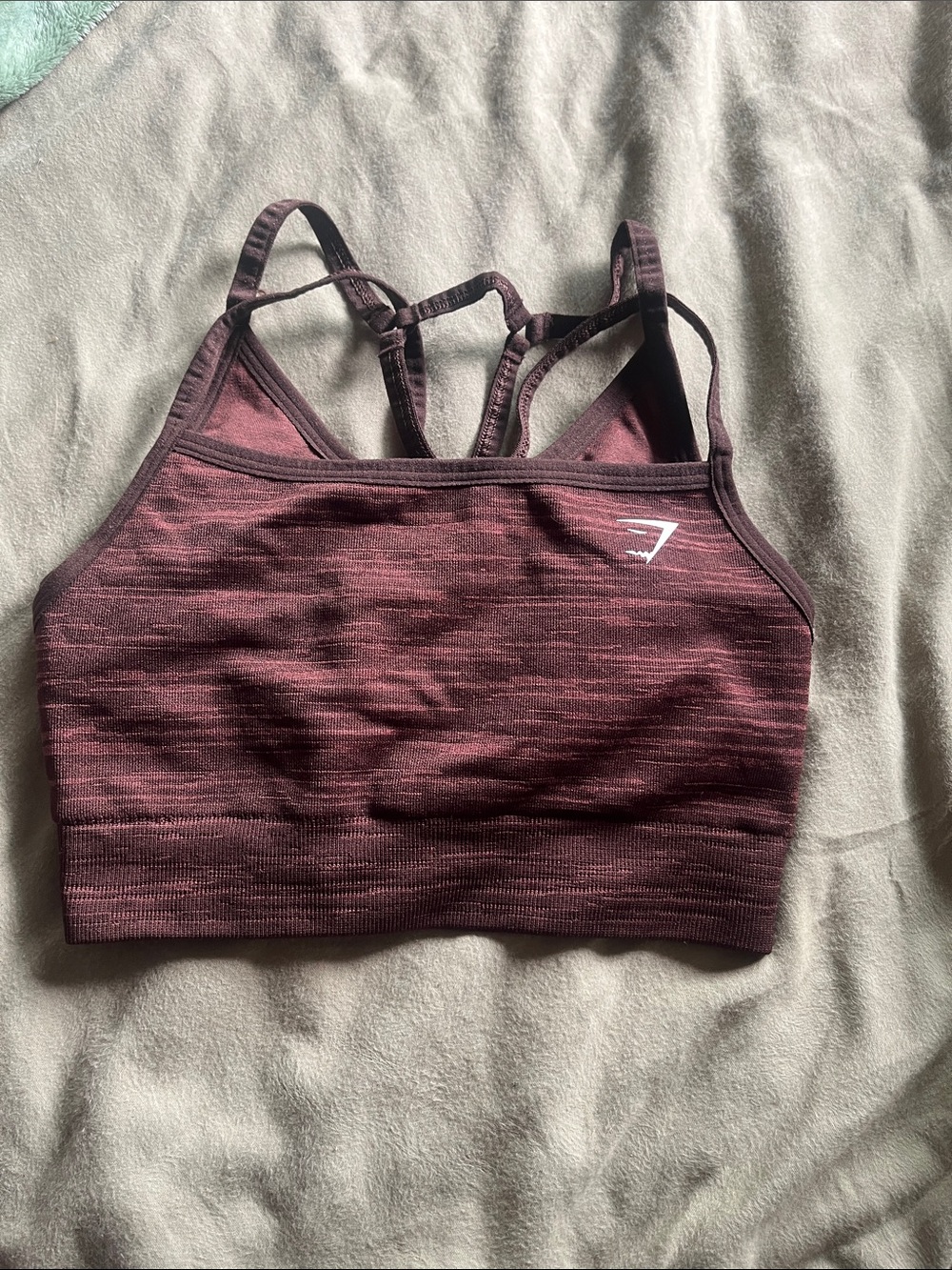 Gymshark Seamless Strappy Sports Bra - Burgundy Heather